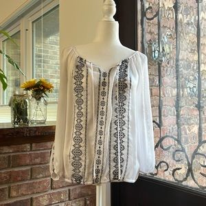 WHBM Silky long sleeve blouse M/L